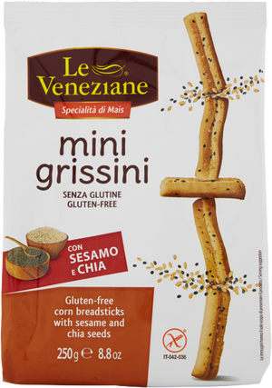 mini grissini, sesame and chia seeds